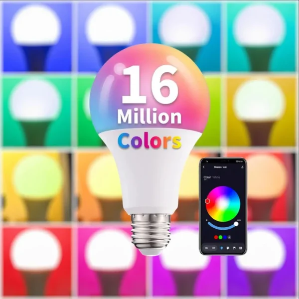 Ampoule connectée LED 16 millions de couleurs Ampoule intelligente RGBW contrôlable par smartphone Lampe LED multicolore pour une ambiance personnalisée