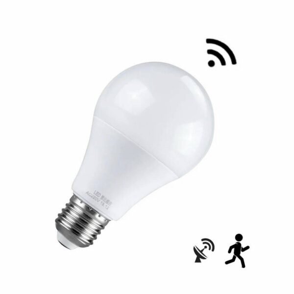 Ampoule LED intelligente avec capteur de mouvement, Wi-Fi, compatible avec les assistants vocaux, éclairage automatique Ampoule connectée LED E27, détection de mouvement, contrôle à distance, économie d'énergie Solution d'éclairage intelligent : ampoule LED sans fil avec capteur de mouvement intégré