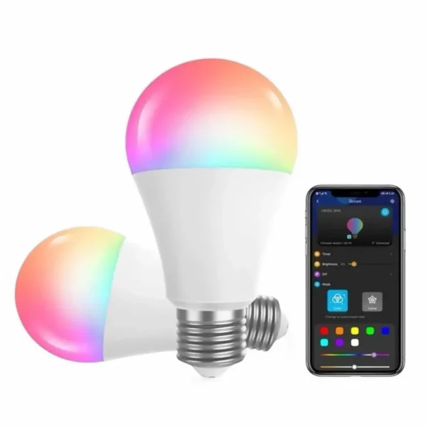 Ampoule LED connectée SLocelo – Contrôle de la couleur et de la luminosité via smartphone avec compatibilité Amazon Alexa, Google Assistant, Tuya Smart et Smart Life.