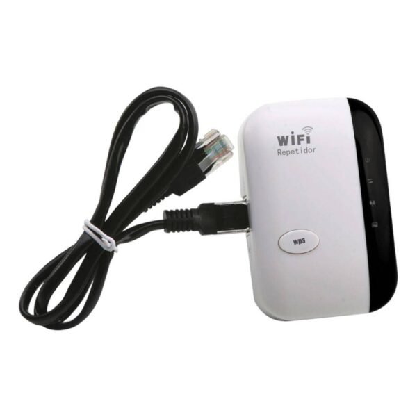 Répéteur Wi-Fi compact blanc avec câble Ethernet Extenseur de réseau sans fil avec port LAN Boîtier CPL sans fil compact et blanc